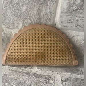 Cleobella rattan clutch with dust bag